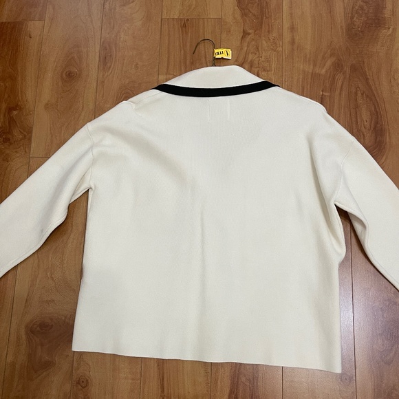 Sandro Cream Preppy Knit Blazer Size 1 - Picture 6 of 12